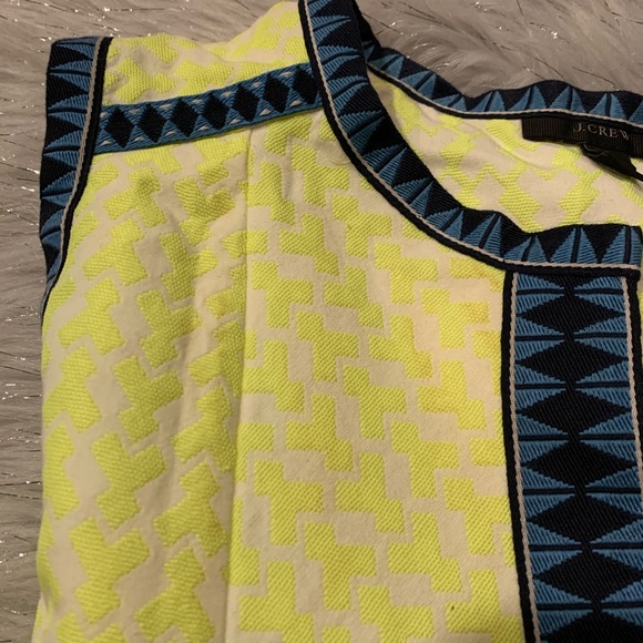 JCrew Yellow Blue Geo Arrow Print Neon Tunic - Picture 4 of 10